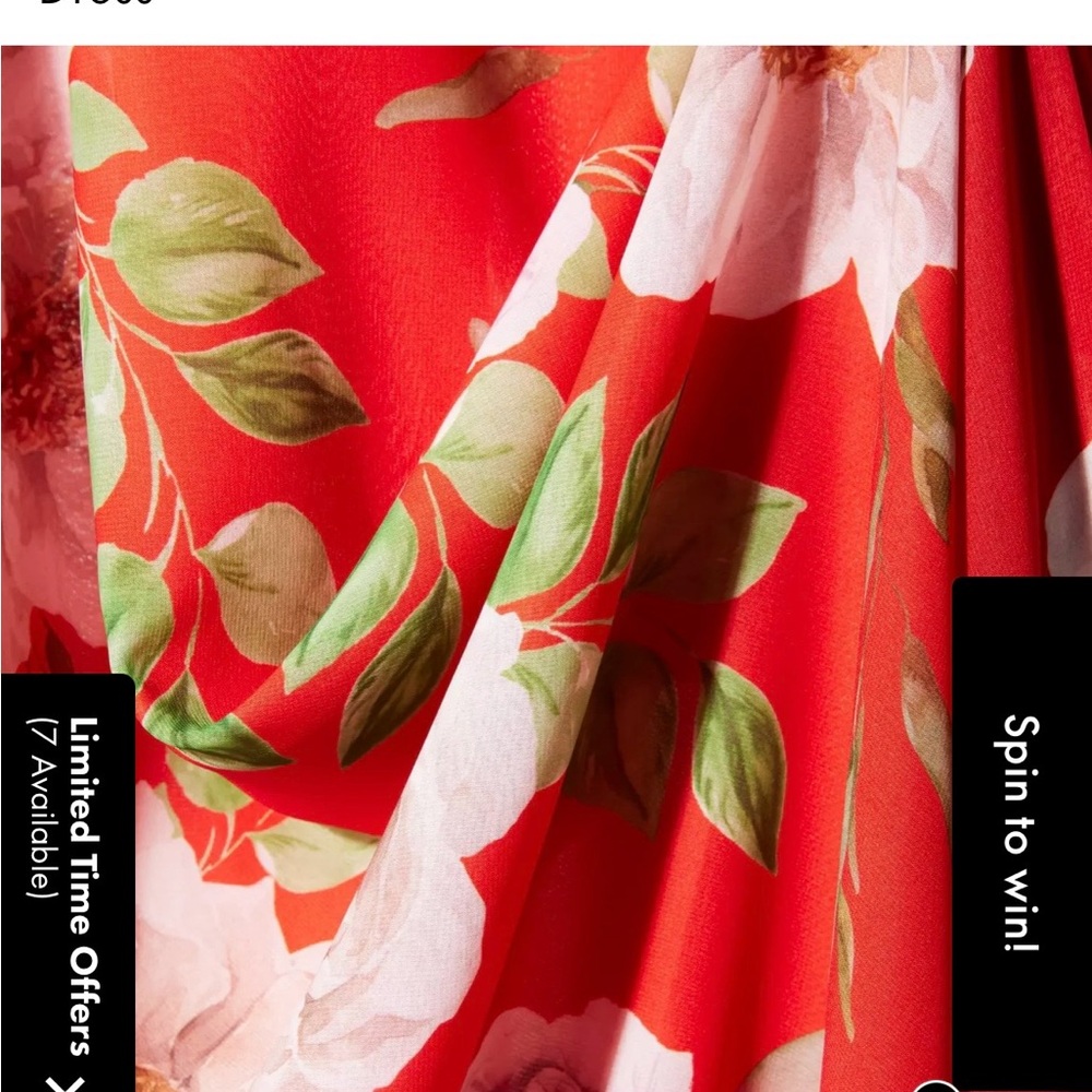 Boston Proper Red Floral Cowl-Neck Maxi Dress - Picture 3 of 6